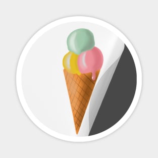 Sticker with three ice cream scoops Magnet